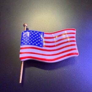 Limoges American Flag Trinket Box